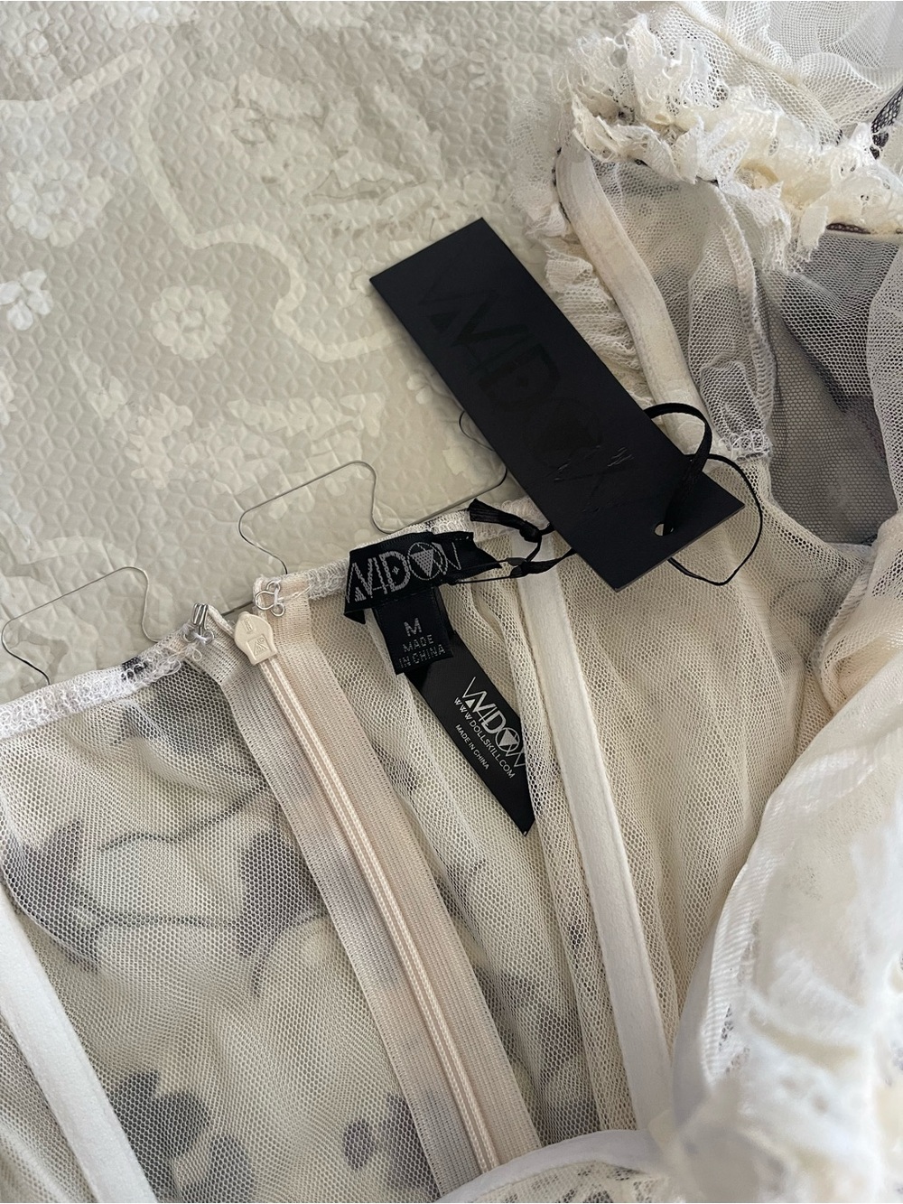 Widow Dance with Death Maxi Dress in Ivory Floral. NWT - Picture 7 of 7